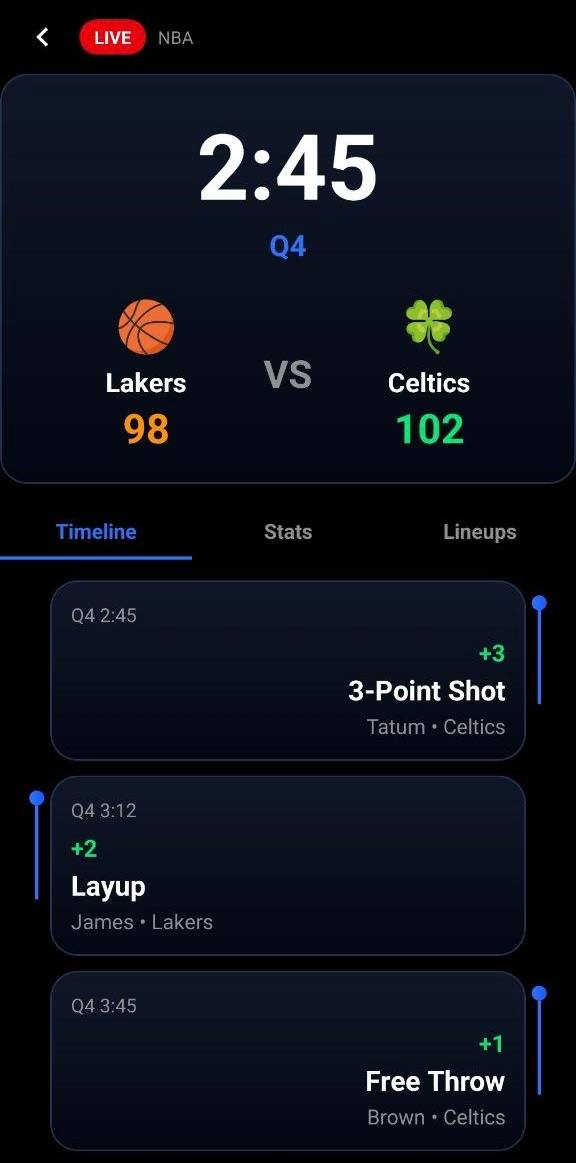 Player profile screen